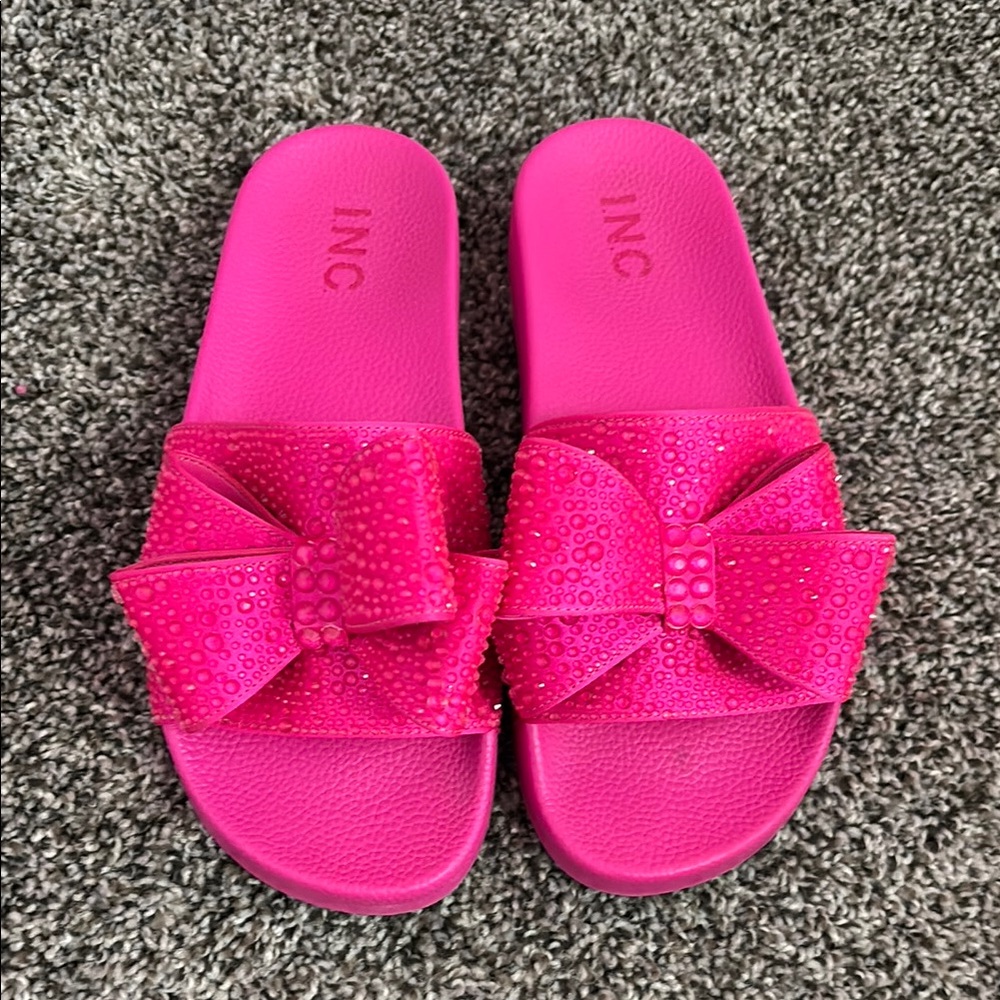 INC Pink Slide Sandals with Bow